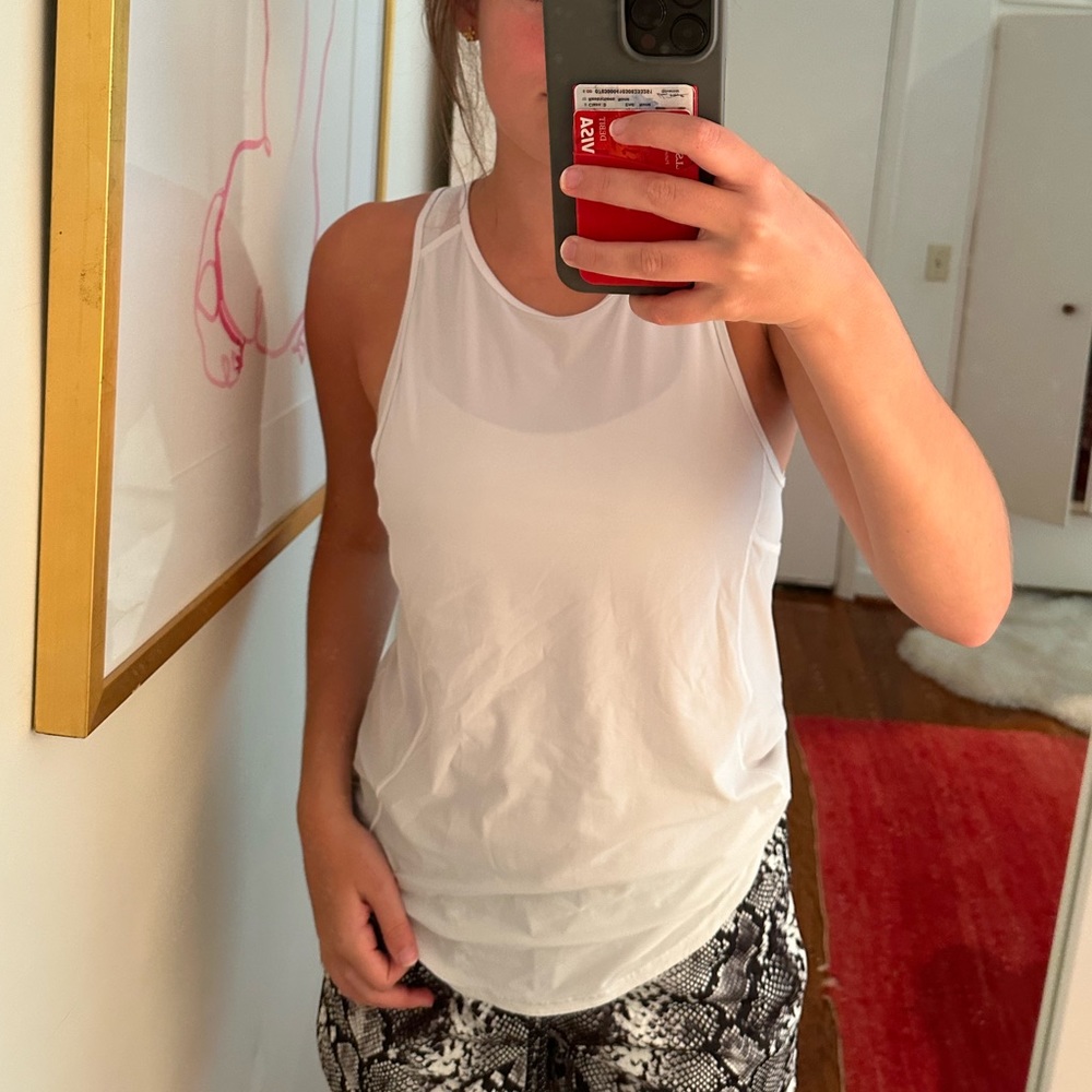 Lululemon white top with mesh details